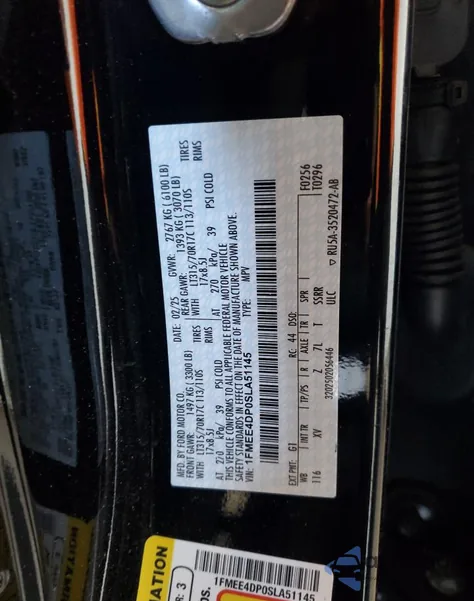 2025 Ford Bronco Heritage z USA, uszkodzony, nr VIN 1FMEE4DP0SLA51145